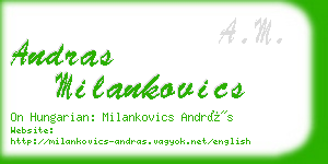 andras milankovics business card